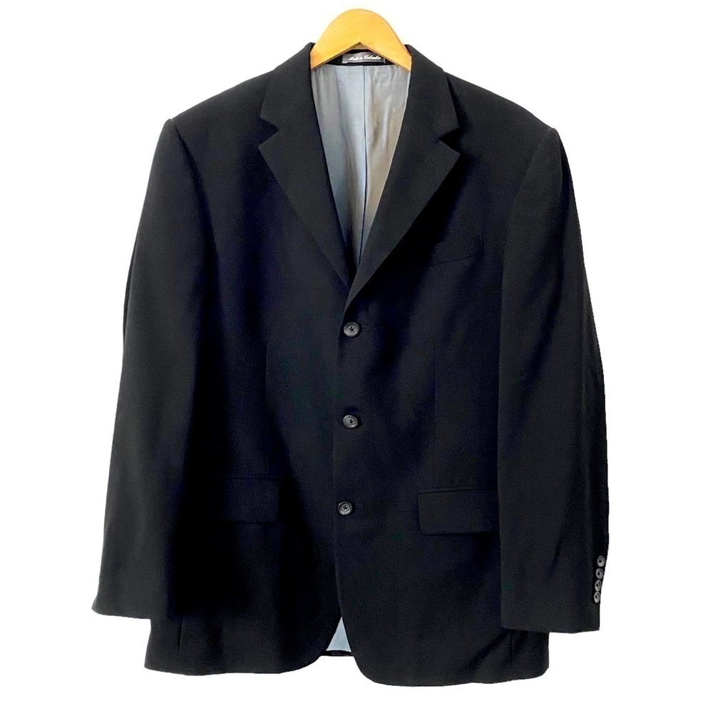 Oscar De Le Renta Black Wool Blazer Sport Coat Business Black Tie Mens 40R